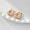 1 Pair Simple Style U Shape Plating Copper Zircon 18K Gold Plated Earrings