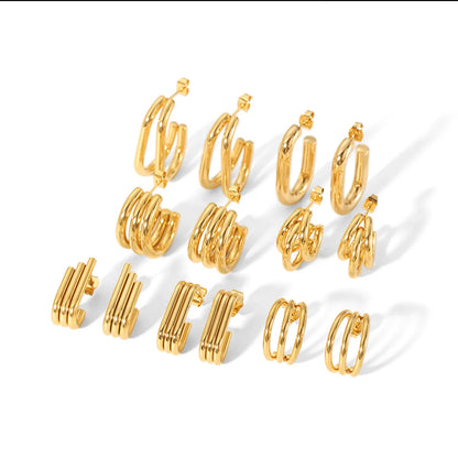 1 Pair Simple Style U Shape Plating Stainless Steel 18k Gold Plated Ear Studs