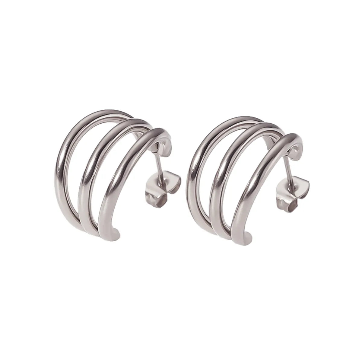 1 Pair Simple Style U Shape Plating Stainless Steel 18k Gold Plated Ear Studs