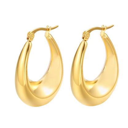 1 Pair Simple Style U Shape Plating Stainless Steel 18k Gold Plated Earrings