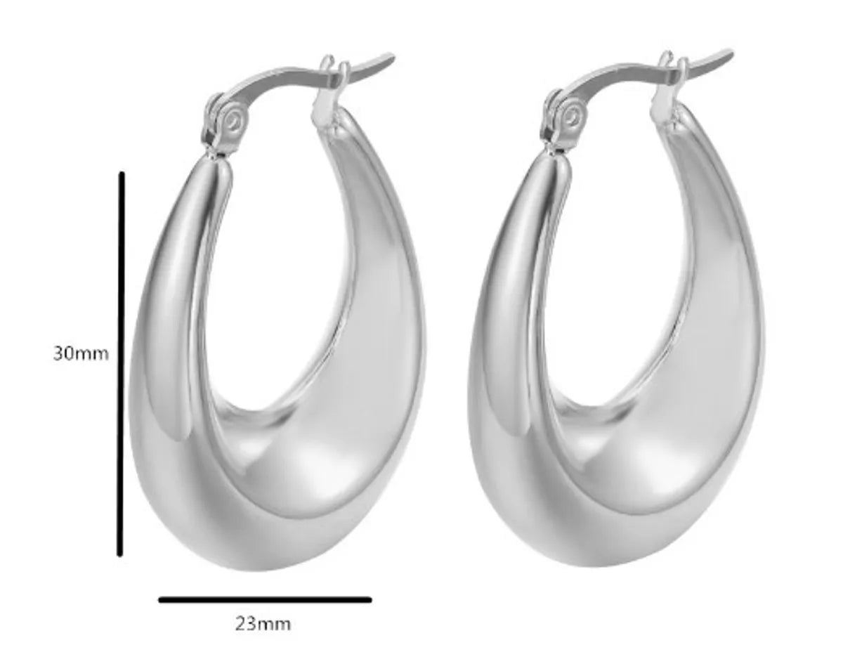 1 Pair Simple Style U Shape Plating Stainless Steel 18k Gold Plated Earrings