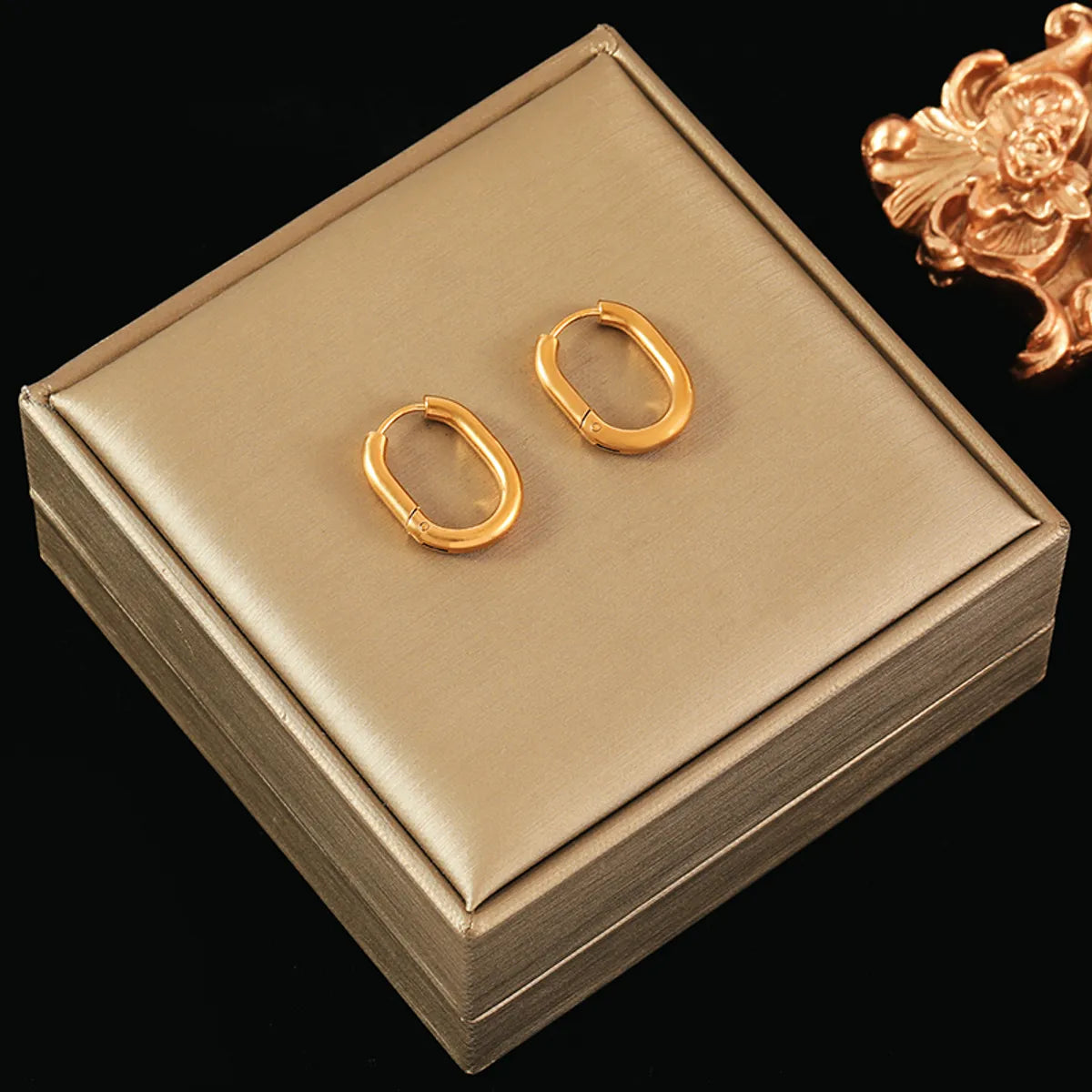 1 Pair Simple Style U Shape Plating Stainless Steel 18k Gold Plated Earrings