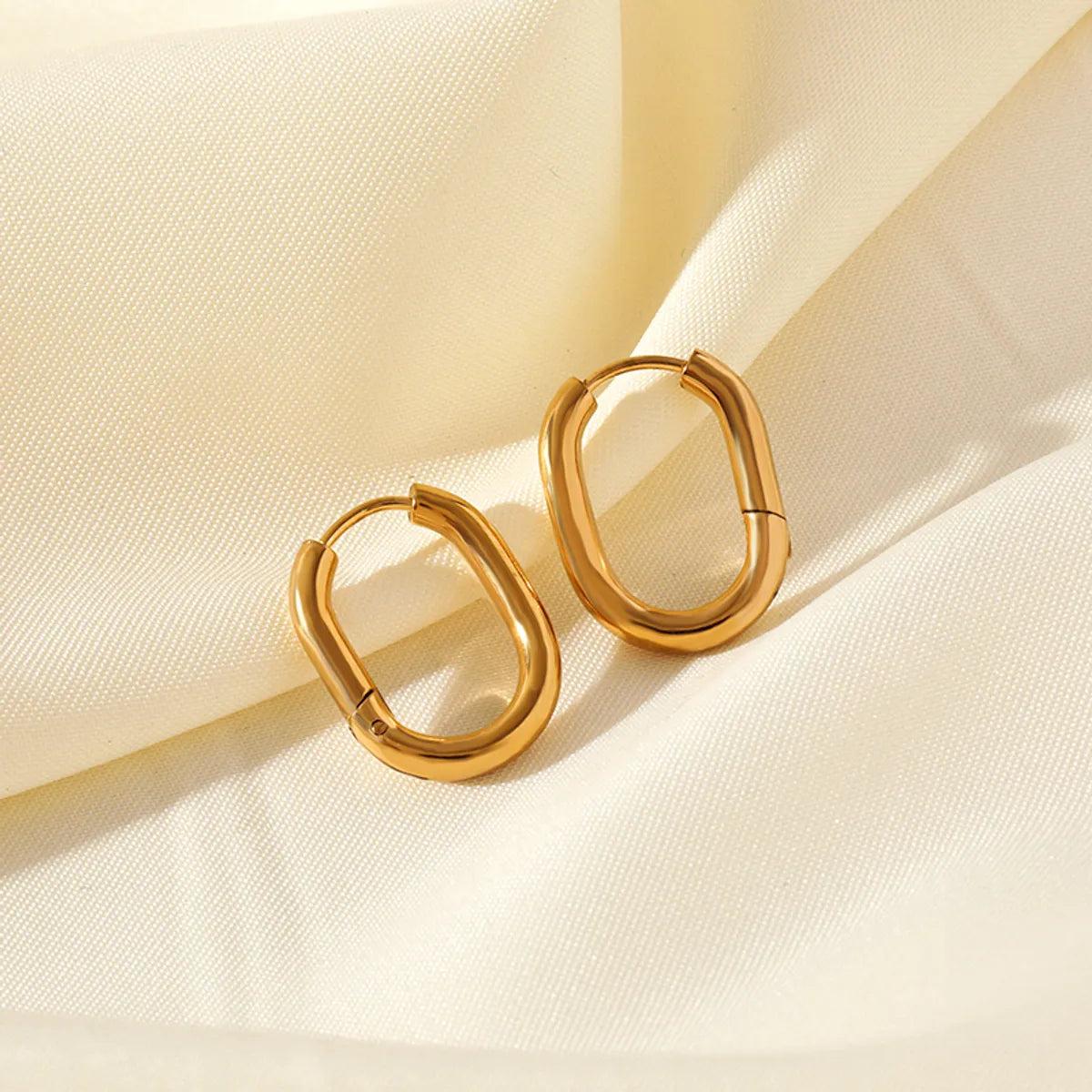 1 Pair Simple Style U Shape Plating Stainless Steel 18k Gold Plated Earrings