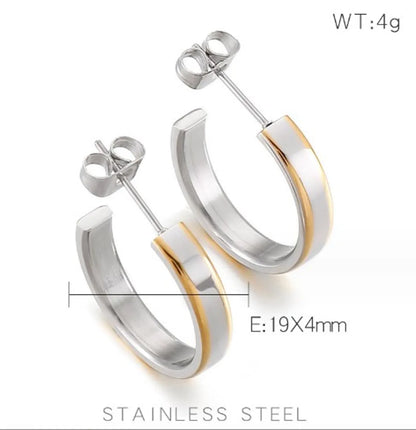 1 Pair Simple Style U Shape Plating Titanium Steel Ear Studs