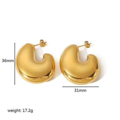 1 Pair Simple Style U Shape Polishing Plating Stainless Steel 18k Gold Plated Ear Studs