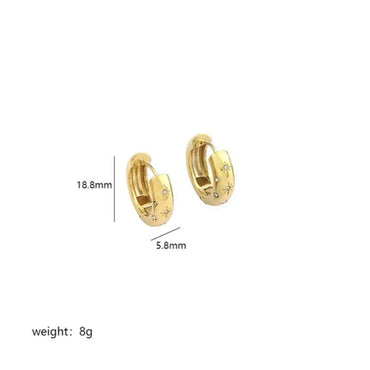 1 Pair Simple Style U Shape Round Plating Inlay Stainless Steel Pearl Zircon 18k Gold Plated Earrings