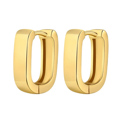 1 Pair Simple Style U Shape Solid Color Plating Stainless Steel Gold Plated Earrings