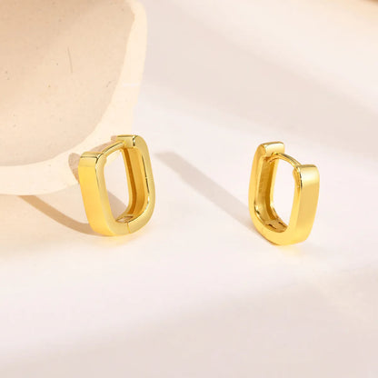 1 Pair Simple Style U Shape Solid Color Plating Stainless Steel Gold Plated Earrings