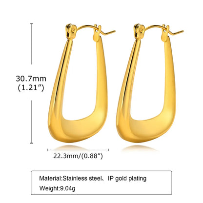 1 Pair Simple Style U Shape Stainless Steel Plating Earrings