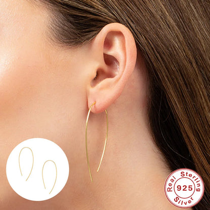 1 Pair Simple Style U Shape Sterling Silver Plating Ear Line