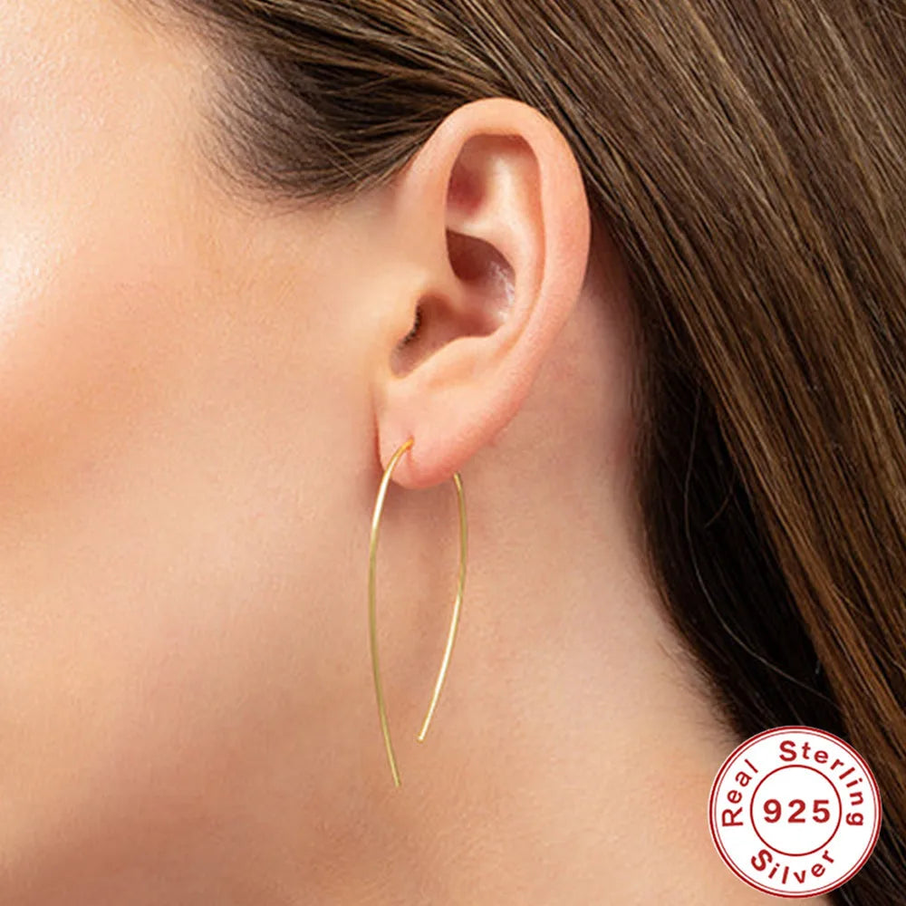 1 Pair Simple Style U Shape Sterling Silver Plating Ear Line