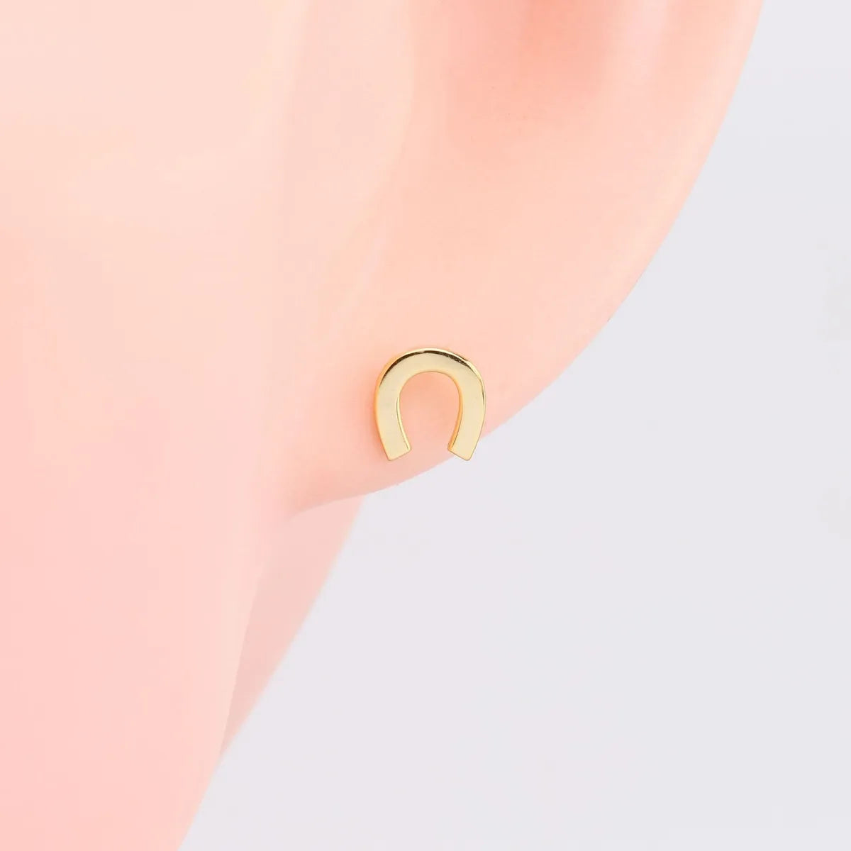 1 Pair Simple Style U Shape Sterling Silver Plating White Gold Plated Gold Plated Ear Studs