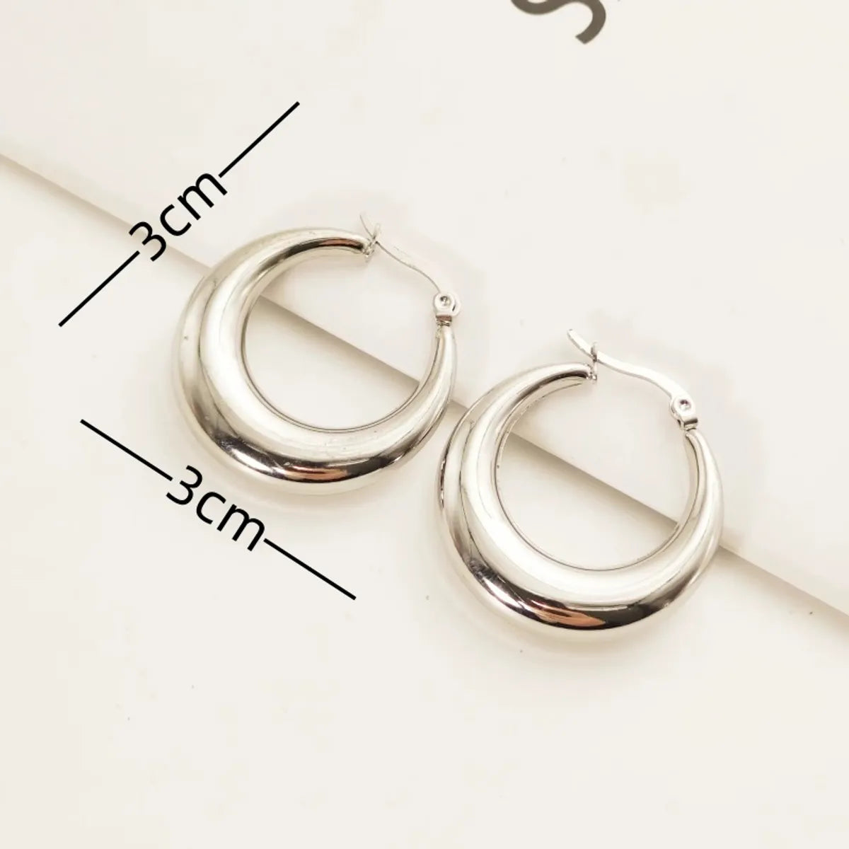 1 Pair Simple Style U Shape Titanium Steel 18K Gold Plated Earrings