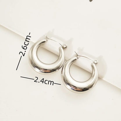 1 Pair Simple Style U Shape Titanium Steel 18K Gold Plated Earrings