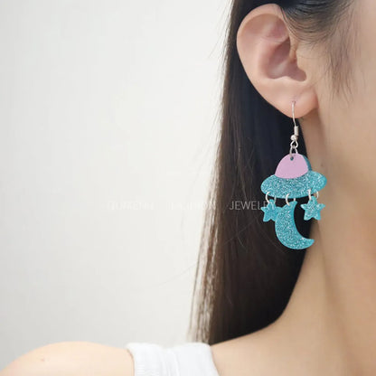 1 Pair Simple Style Ufo Arylic Drop Earrings