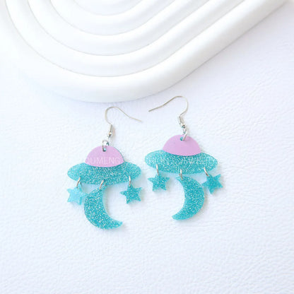 1 Pair Simple Style Ufo Arylic Drop Earrings