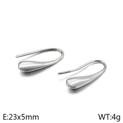 1 Pair Simple Style Water Droplets 304 Stainless Steel 18K Gold Plated Ear Hook