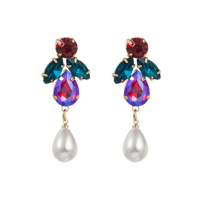 1 Pair Simple Style Water Droplets Alloy Plating Inlay Rhinestones Gold Plated Women's Earrings