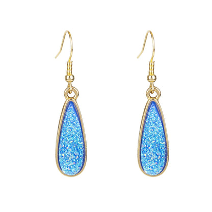 1 Pair Simple Style Water Droplets Plating Alloy Drop Earrings