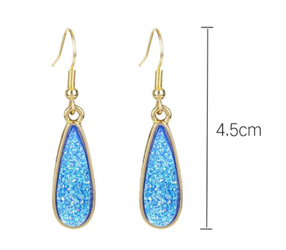 1 Pair Simple Style Water Droplets Plating Alloy Drop Earrings