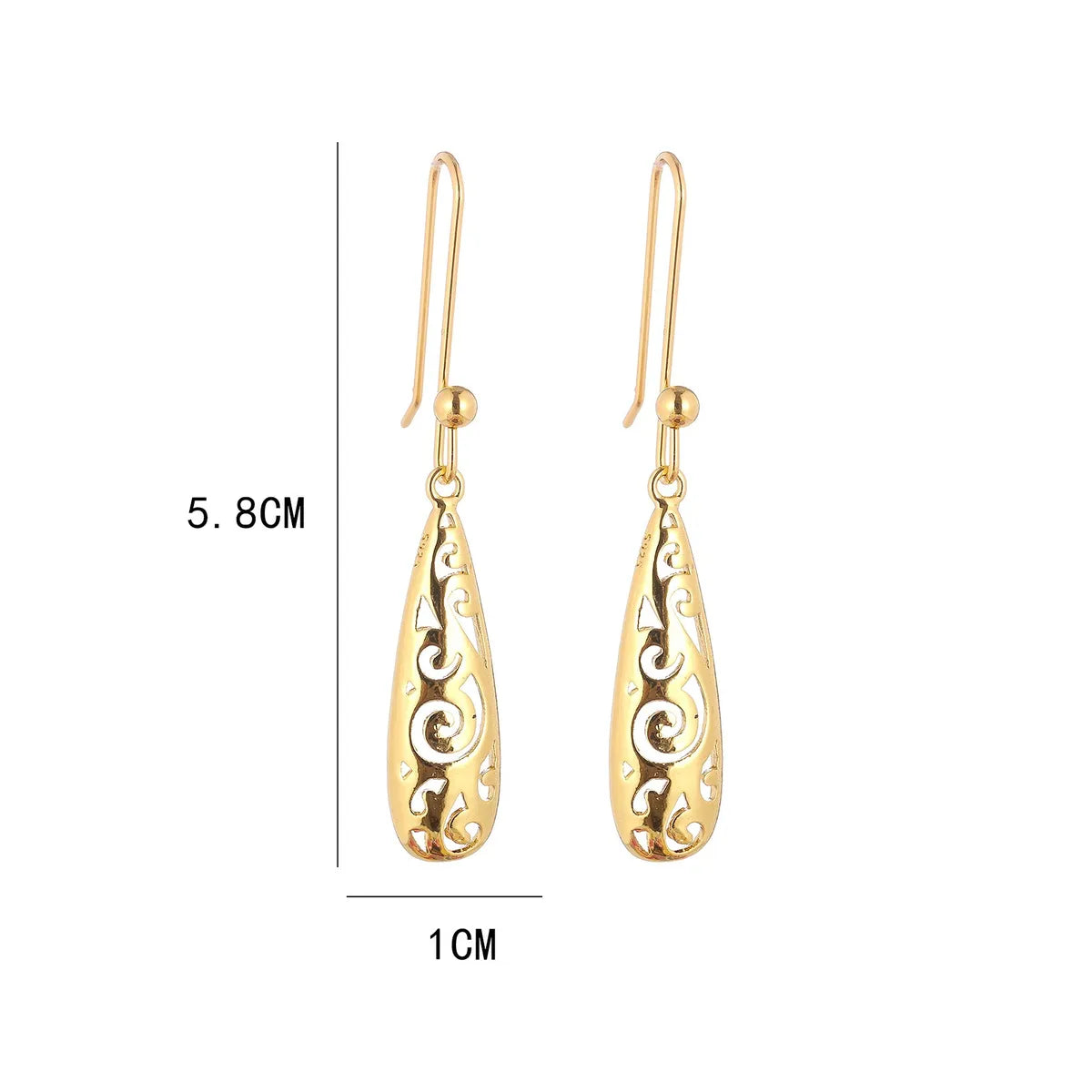 1 Pair Simple Style Water Droplets Alloy Plating Women's Drop Earrings