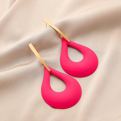 1 Pair Simple Style Water Droplets Alloy Stoving Varnish Women's Drop Earrings