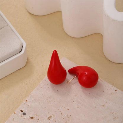 1 Pair Simple Style Water Droplets Ccp Ear Studs