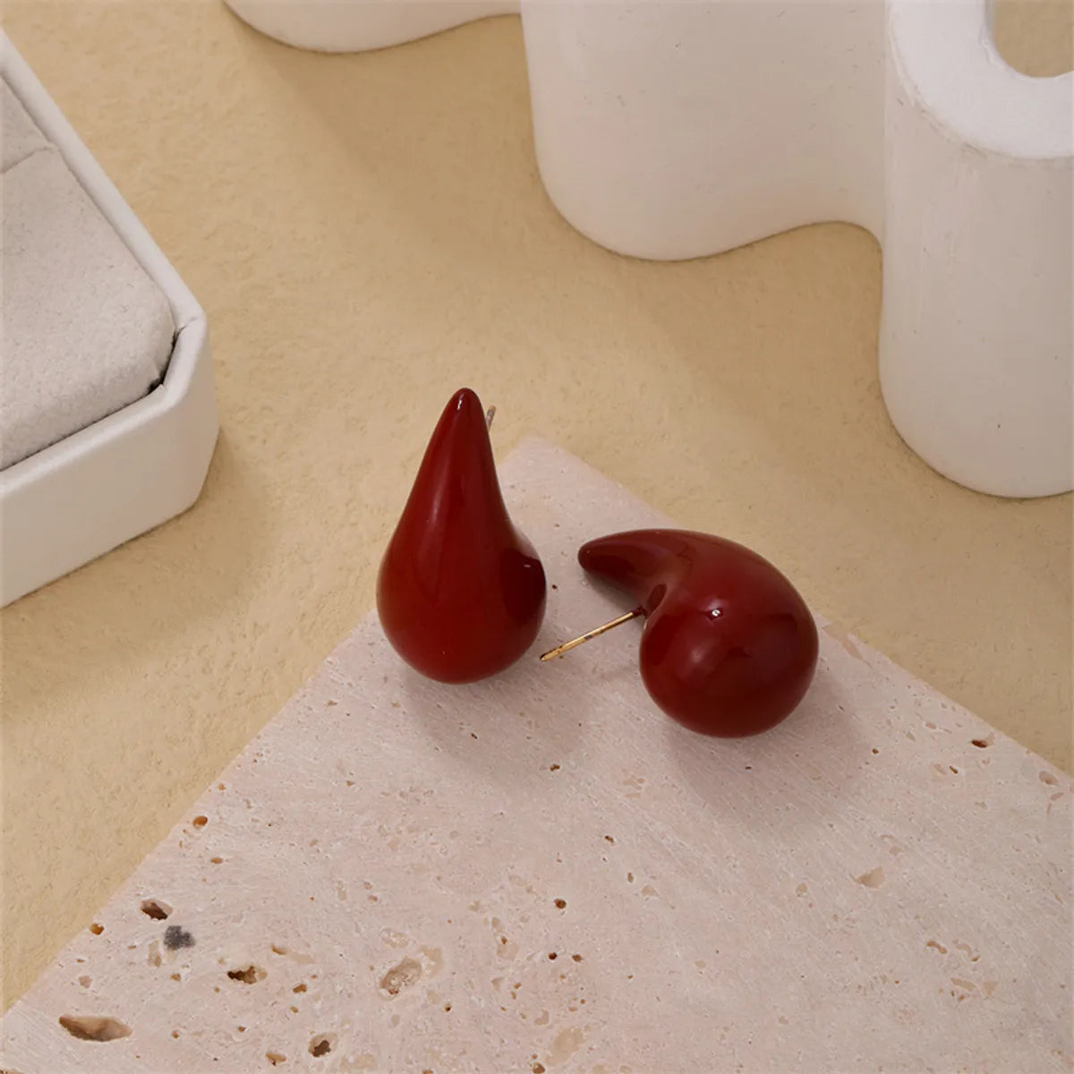 1 Pair Simple Style Water Droplets Ccp Ear Studs