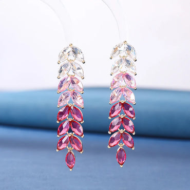 1 Pair Simple Style Water Droplets Copper Inlay Zircon Earrings