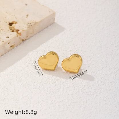 1 Pair Simple Style Water Droplets Heart Shape Plating Inlay Titanium Steel Artificial Pearls 18K Gold Plated Ear Studs