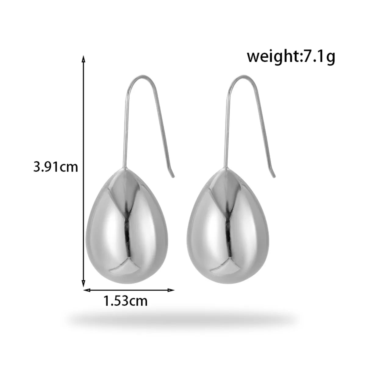 1 Pair Simple Style Water Droplets Heart Shape Rhombus Plating 304 Stainless Steel Drop Earrings