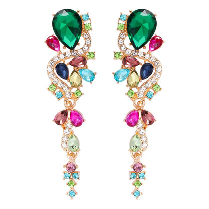 1 Pair Simple Style Water Droplets Inlay Alloy Zircon Drop Earrings