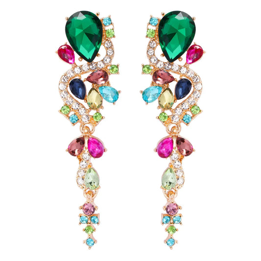 1 Pair Simple Style Water Droplets Inlay Alloy Zircon Drop Earrings