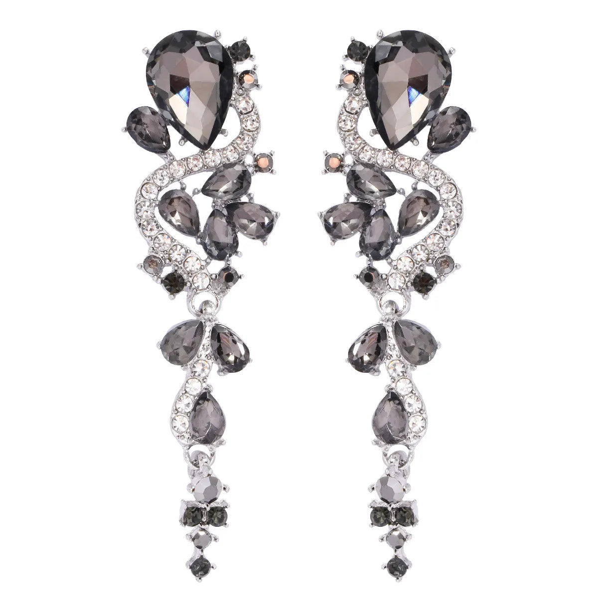 1 Pair Simple Style Water Droplets Inlay Alloy Zircon Drop Earrings