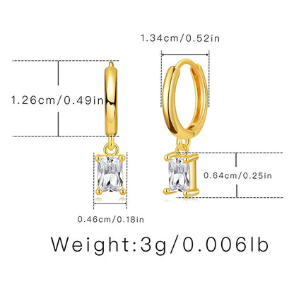 1 Pair Simple Style Water Droplets Inlay Copper Zircon Drop Earrings