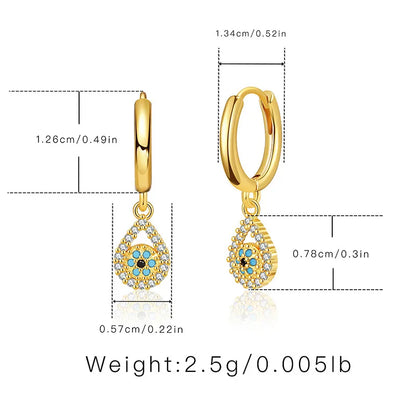 1 Pair Simple Style Water Droplets Inlay Copper Zircon Drop Earrings