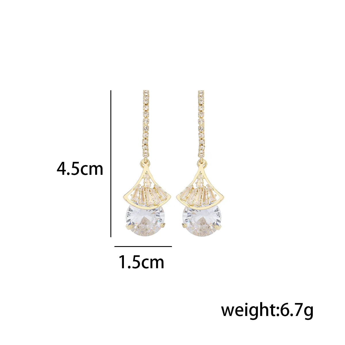 1 Pair Simple Style Water Droplets Inlay Copper Zircon Drop Earrings