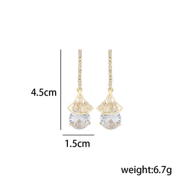 1 Pair Simple Style Water Droplets Inlay Copper Zircon Drop Earrings