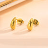1 Pair Simple Style Water Droplets Plating 201 Stainless Steel 18K Gold Plated Ear Studs
