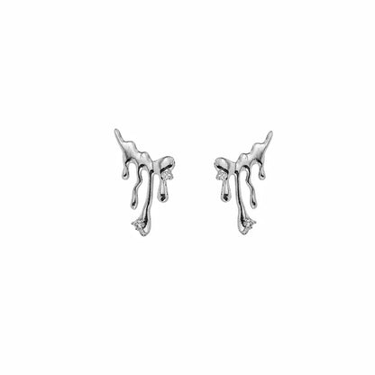 1 Pair Simple Style Water Droplets Plating Alloy Ear Studs