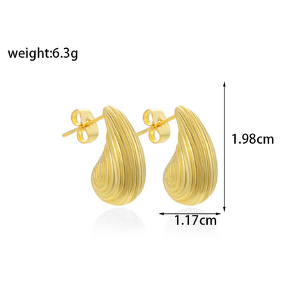 1 Pair Simple Style Water Droplets Plating Copper Ear Studs