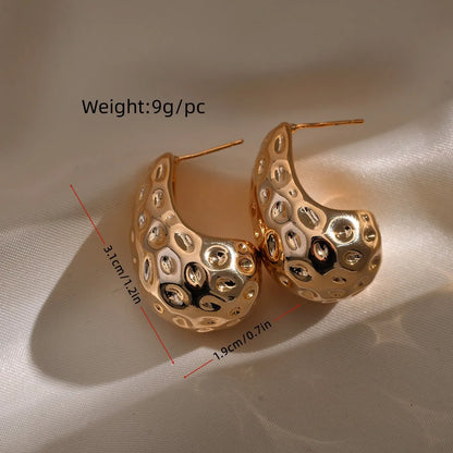 1 Pair Simple Style Water Droplets Plating Copper Ear Studs