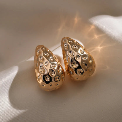 1 Pair Simple Style Water Droplets Plating Copper Ear Studs