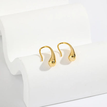 1 Pair Simple Style Water Droplets Plating Copper Gold Plated Ear Studs