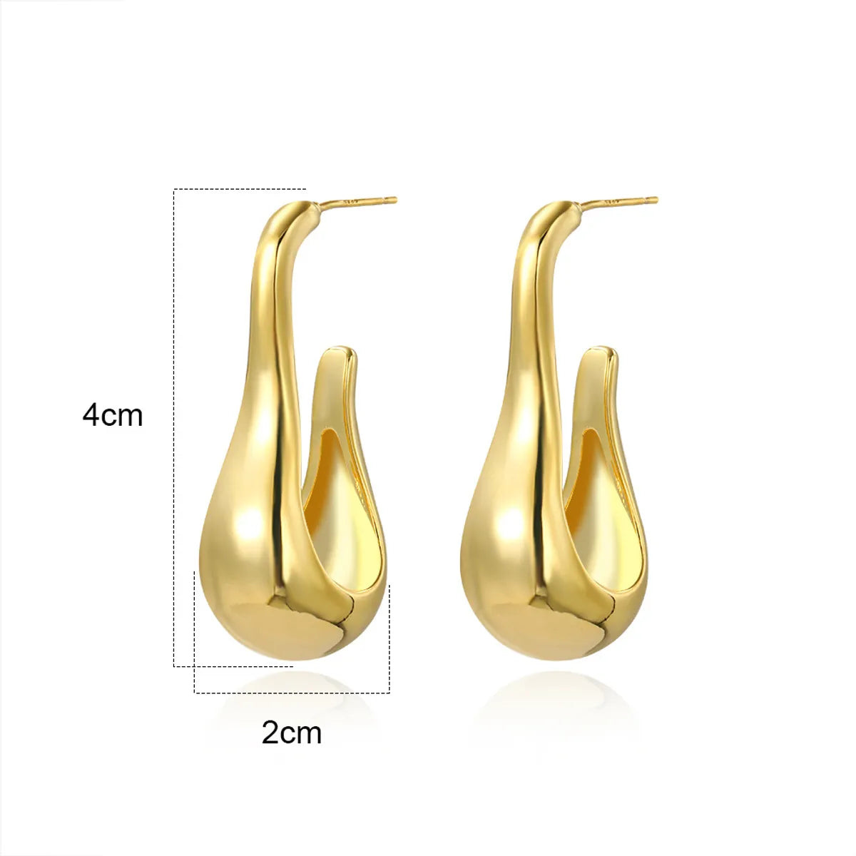 1 Pair Simple Style Water Droplets Plating Copper Gold Plated Ear Studs