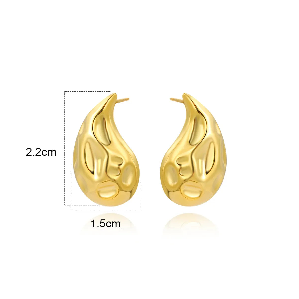 1 Pair Simple Style Water Droplets Plating Copper Gold Plated Ear Studs