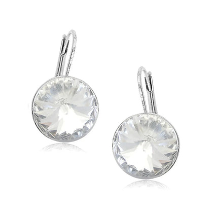 1 Pair Simple Style Water Droplets Plating Inlay Artificial Crystal Crystal 18k Gold Plated Earrings