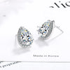 1 Pair Simple Style Water Droplets Plating Inlay Copper Zircon Ear Studs