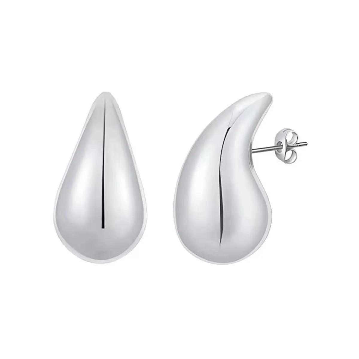 1 Pair Simple Style Water Droplets Plating Stainless Steel Ear Studs