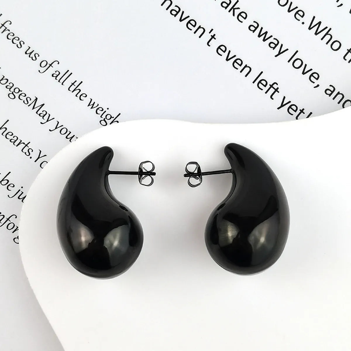 1 Pair Simple Style Water Droplets Plating Stainless Steel Ear Studs